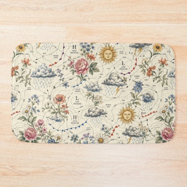 Item preview, Vintage Botanical Weather Map designed and sold by Side Quest Co..
