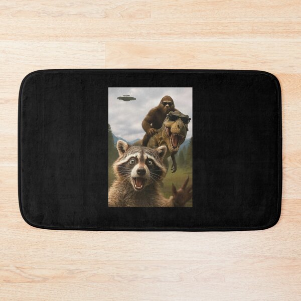 Item preview, Raccoon Selfie with Bigfoot T Rex UFO Funny designed and sold by suhairee-studio.