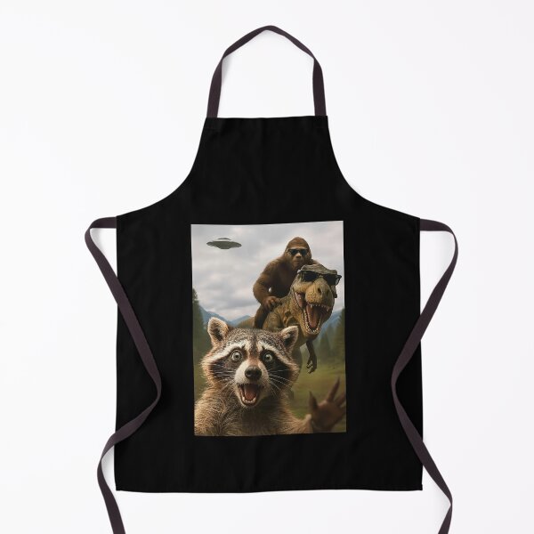 Item preview, Raccoon Selfie with Bigfoot T Rex UFO Funny designed and sold by suhairee-studio.