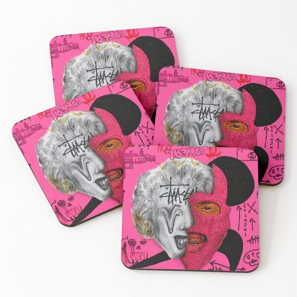 Item preview, Hot Pink Split Portrait – Neo Pop Street Art designed and sold by Boreal Apparel.