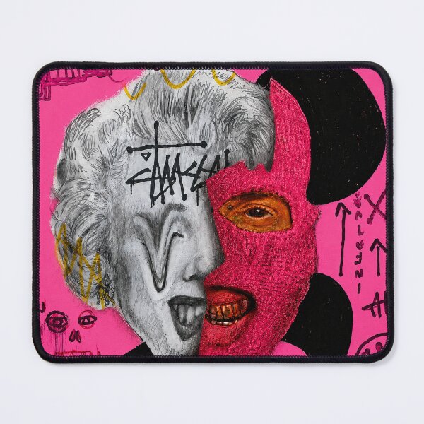 Item preview, Hot Pink Split Portrait – Neo Pop Street Art designed and sold by Boreal Apparel.