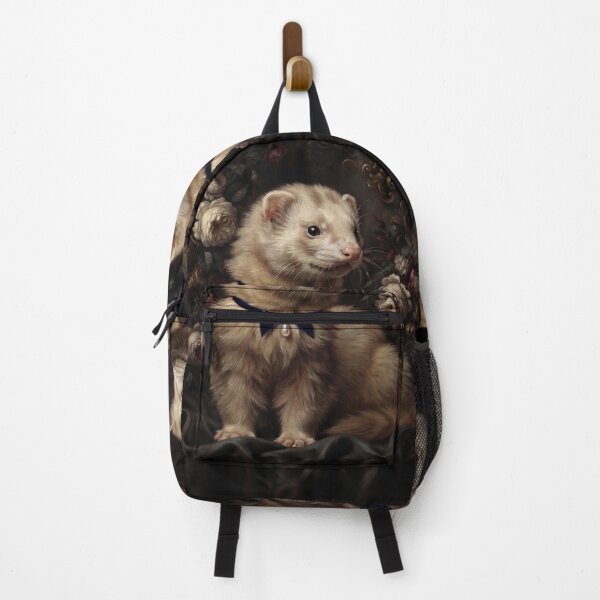 Item preview, Majestic Ferret with Blue Ribbon Oil Painting designed and sold by Real Beast Art.