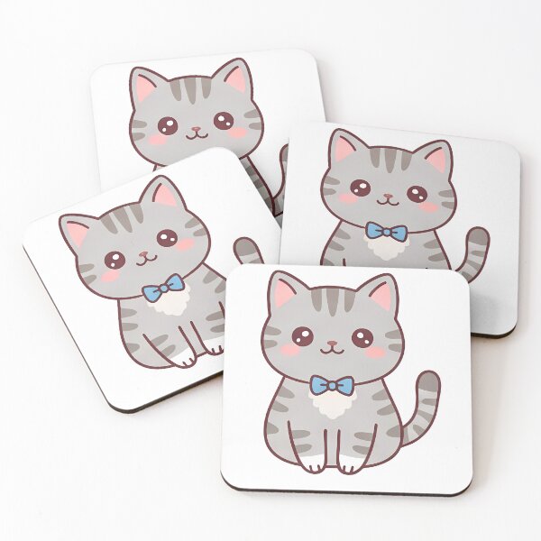 Item preview, Cute Grey Tabby Cat Wearing a Blue Bow Tie designed and sold by putrineolen.