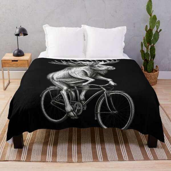 Item preview, Moose on Bicycle Funny Animal, Vintage Outdoor designed and sold by Cchotlan.