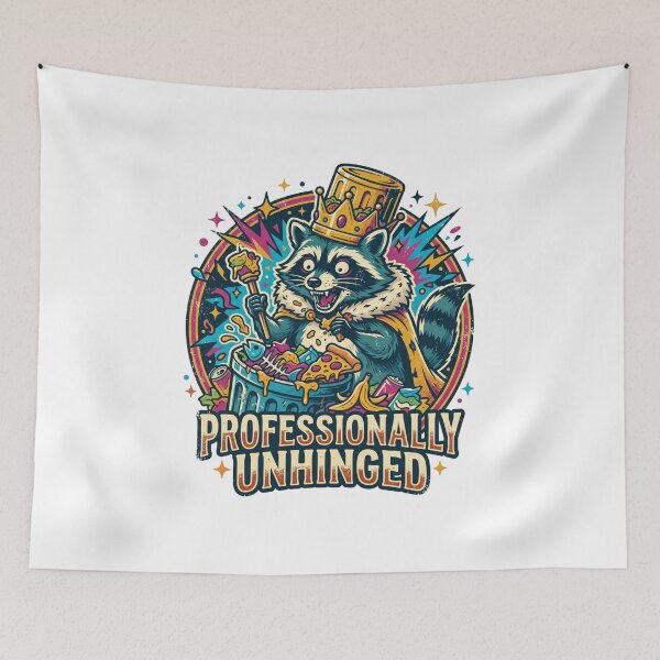 Item preview, Professionally Unhinged Raccoon Funny Chaotic Trash Mammal Vintage T-Shirt designed and sold by Eidos [][][] ~εἶδος~.