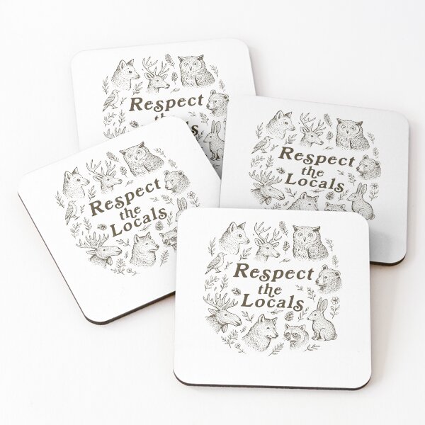 Item preview, Respect The Locals Animal Raccoon Wolf Owl Deer designed and sold by suhairee-studio.