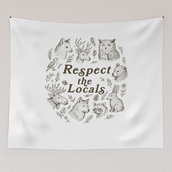 Item preview, Respect The Locals Animal Raccoon Wolf Owl Deer designed and sold by suhairee-studio.