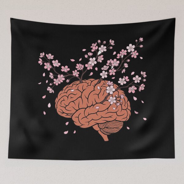 Item preview, Cherry Blossom Brain Sakura Floral Neuroscience Mental Health Aesthetic designed and sold by Animer-art1.