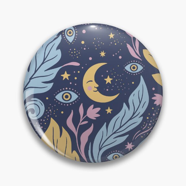 Item preview, Moons with Faces, Mystic Eyes, and Celestial Colored Leaves designed and sold by Pattique.