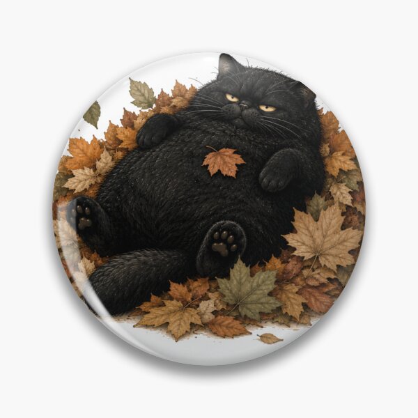Item preview, Leaf Me Alone | Grumpy Fat Cat Lying in Autumn Leaves designed and sold by UUniqueIImprint.