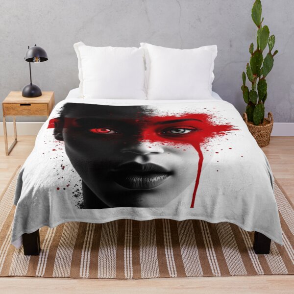 Item preview, Crimson Duality – Abstract Female Portrait designed and sold by EleganceStudio.