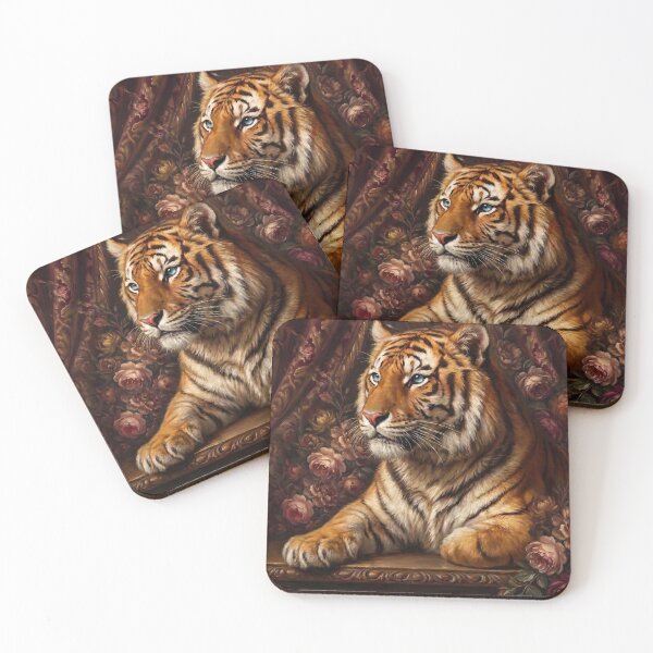 Item preview, Majestic Tiger Resting on Vintage Wood Painting designed and sold by Real Beast Art.