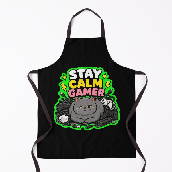 Item preview, Stay Calm Gamer Funny Cat With Video Game Controllers designed and sold by Cat Meme Fund.