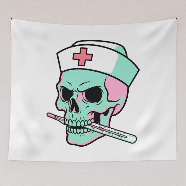 Item preview, Creepy Nurse Skull Thermometer Pastel Goth Kawaii Medical Aesthetic designed and sold by Animer-art1.