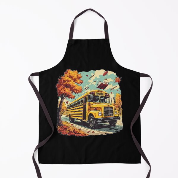 Aperçu de l'œuvre Bus scolaire jaune vintage, design rétro pour la rentrée scolaire d'automne créée et vendue par emiliacreations.