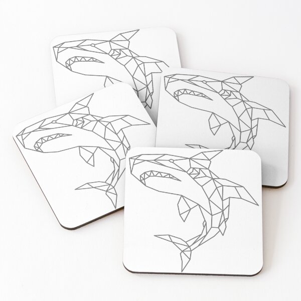 Item preview, Geometric Shark | Minimalist Ocean Predator Line Art designed and sold by HexVoid.