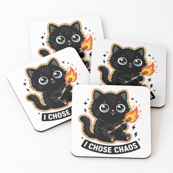 Item preview, I Chose Chaos Cute Fluffy Black Cat Funny Sarcastic Graphic Shirt designed and sold by Eidos [][][] ~εἶδος~.