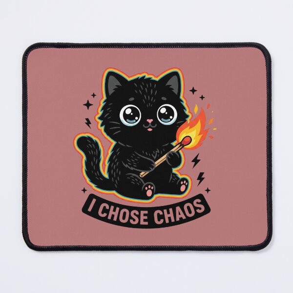 Item preview, I Chose Chaos Cute Fluffy Black Cat Funny Sarcastic Graphic Shirt designed and sold by Eidos [][][] ~εἶδος~.