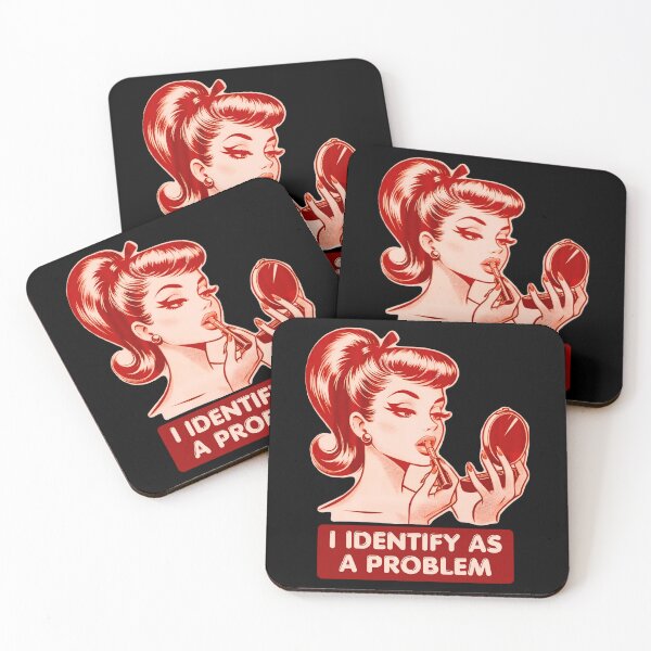 Item preview, I Identify As A Problem - Funny Retro Pinup Girl designed and sold by InkyGenies.