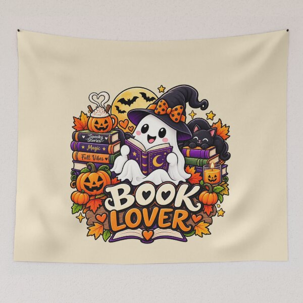 Item preview, Book Lover Halloween Gift Cute Ghost Reading Style designed and sold by Corvoria.
