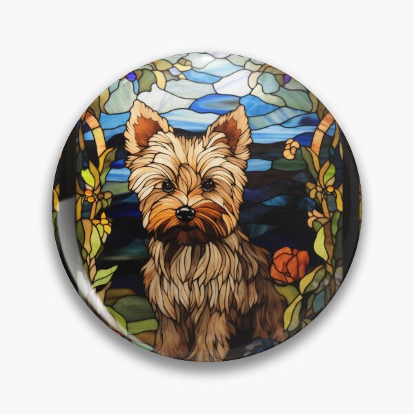 Item preview, Yorkshire Terrier Stained Glass Window Dog Portrait Illustration designed and sold by pinkal.