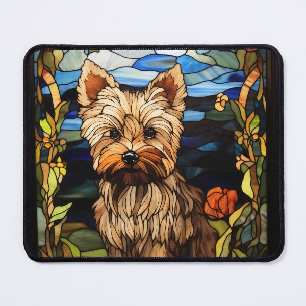 Item preview, Yorkshire Terrier Stained Glass Window Dog Portrait Illustration designed and sold by pinkal.