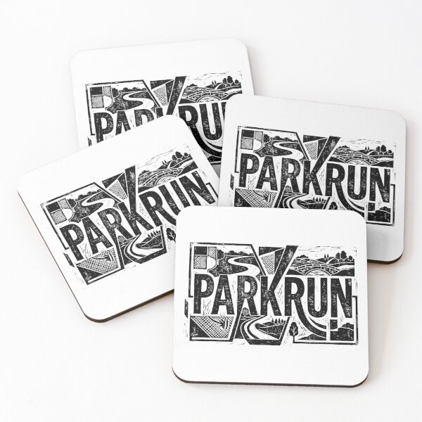 Item preview, Parkrun Landscape Running Woodcut Linocut Art 5k Runner Gift designed and sold by KiwiRider.