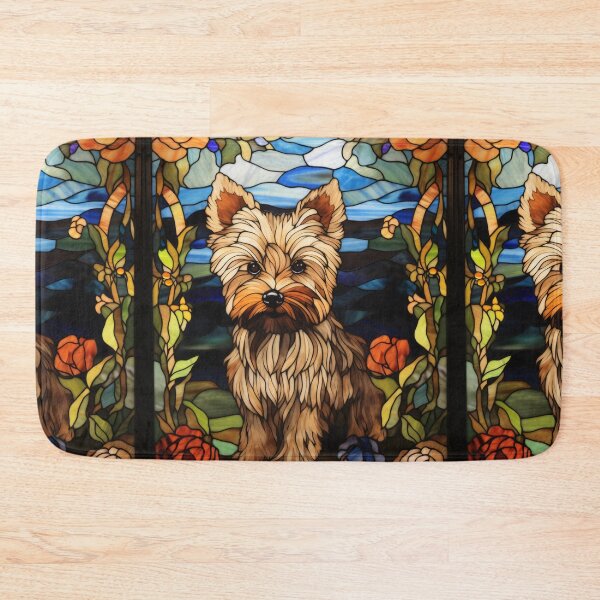 Item preview, Yorkshire Terrier Stained Glass Window Dog Portrait Illustration designed and sold by pinkal.