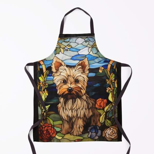 Item preview, Yorkshire Terrier Stained Glass Window Dog Portrait Illustration designed and sold by pinkal.