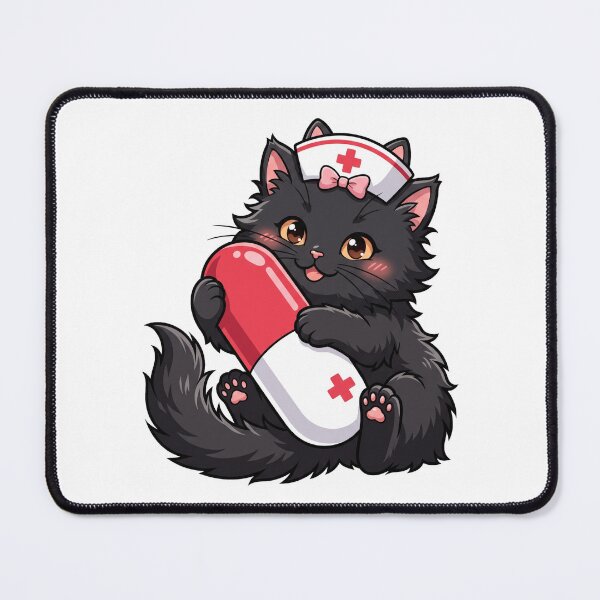 Item preview, Cute Kawaii Black Cat Nurse Medical Pill Bottle Veterinary Aesthetic designed and sold by Animer-art1.