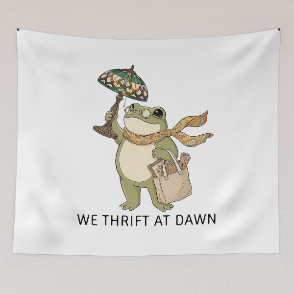 Item preview, We Thrift At Dawn Frog Meme designed and sold by nosu-art-pod.