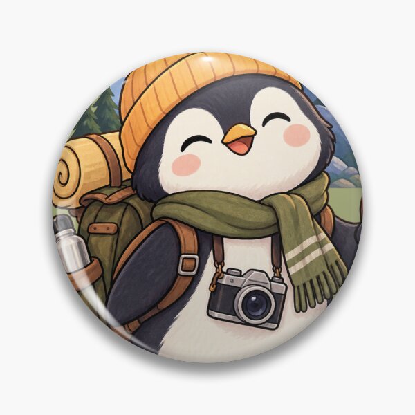 Item preview, Cute Penguin Mountain Adventure – Cozy Hiking Illustration designed and sold by LmonioressXxx.