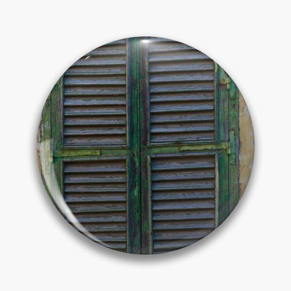 Item preview, Weathered Green Arch Window Shutter On Crumbling Yellow Wall Exuding Rustic Mediterranean Charm designed and sold by Nmallia.