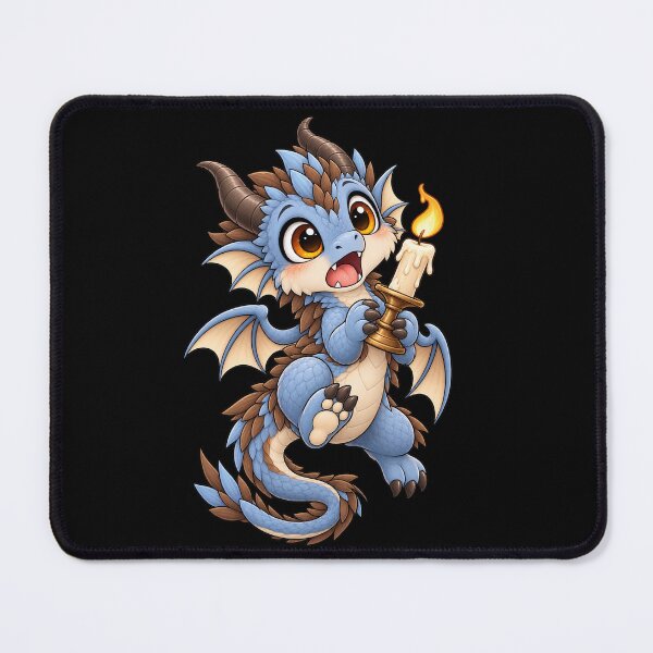 Item preview, Cute Blue Baby Dragon Holding a Magical Candle designed and sold by Hatchling Hollow.