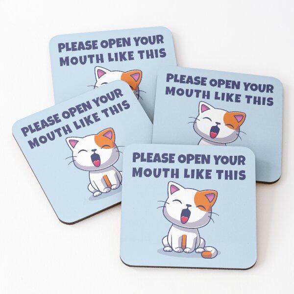Item preview, Please Open Your Mouth Like This – Funny Cat Dentist Meme 2 designed and sold by WordPlayStudio.