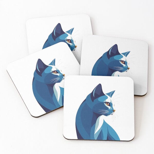 Aperçu de l'œuvre Sapphire Feline – Chat bleu géométrique créée et vendue par EleganceStudio.