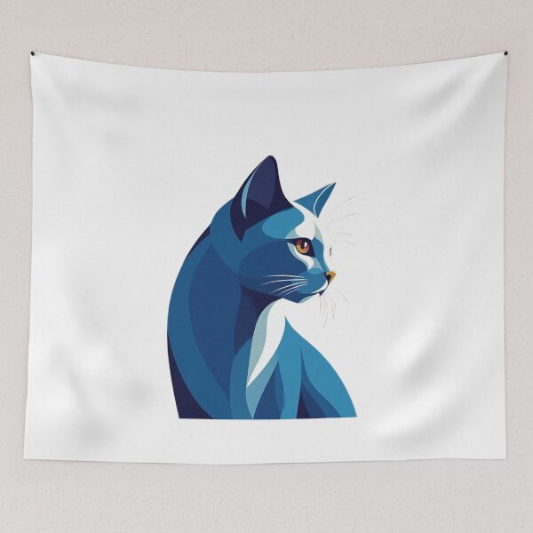 Item preview, Sapphire Feline – Geometric Blue Cat designed and sold by EleganceStudio.