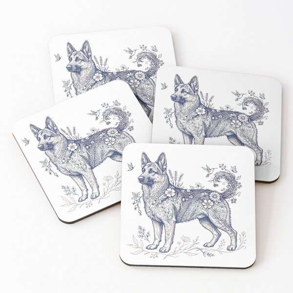 Item preview, German Shepherd Botanical Illustration designed and sold by SUP-R-Ts.