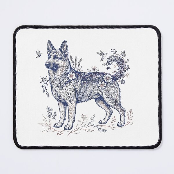 Item preview, German Shepherd Botanical Illustration designed and sold by SUP-R-Ts.