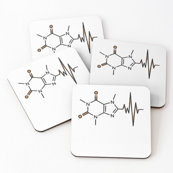 Item preview, Caffeine Molecule ECG Heartbeat Coffee Pulse Medical Cardiology Aesthetic designed and sold by Animer-art1.