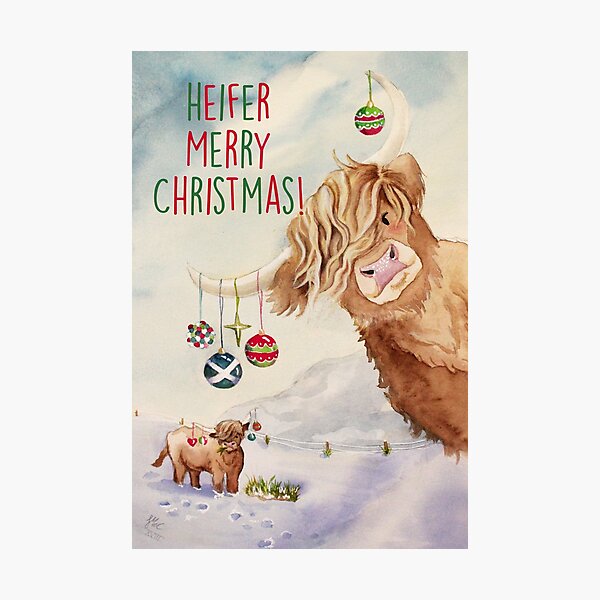 Artikel-Vorschau von Färse Frohe Weihnachten!, designt und verkauft von Sarah  Mac Illustration.