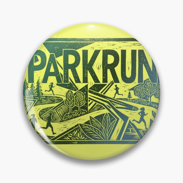 Item preview, Parkrun 5k Runners Green Forest Trail Woodcut Linocut Art Gift designed and sold by KiwiRider.
