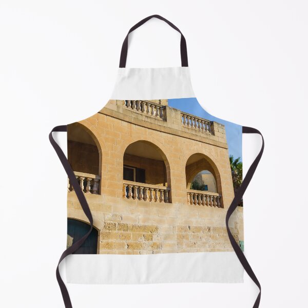 Item preview, Sunlit Mediterranean Stone Building With Arches and Balustraded Balconies on a Sunny Day designed and sold by Nmallia.