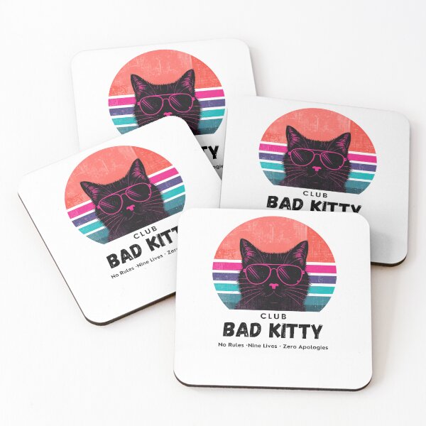 Item preview, Bad Kitty Club — Neon Sunset Retro Cat with Aviator Shades designed and sold by Sithila-Arts.