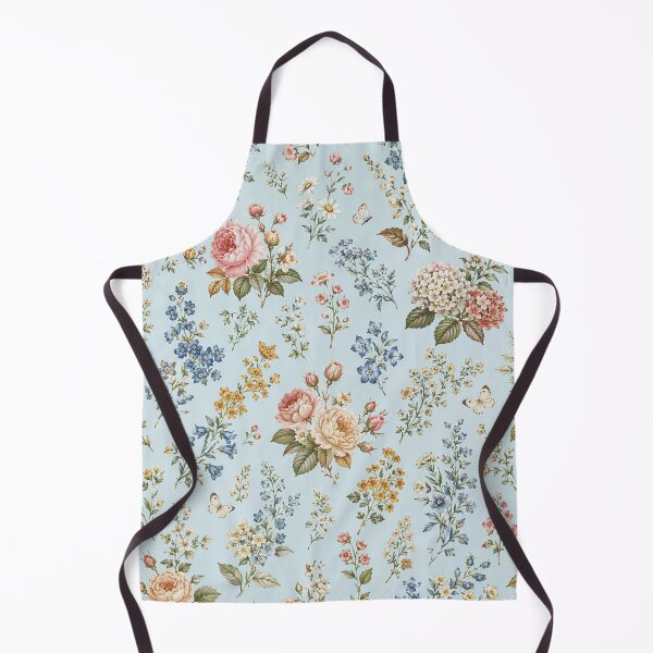 Item preview, Vintage Floral Toss on Blue Background designed and sold by Vintage-Lady65.