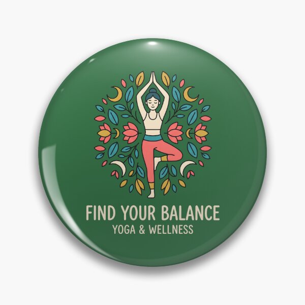Item preview, Find Your Balance Yoga Tree Pose Floral Mandala designed and sold by MyHappyArtShop.