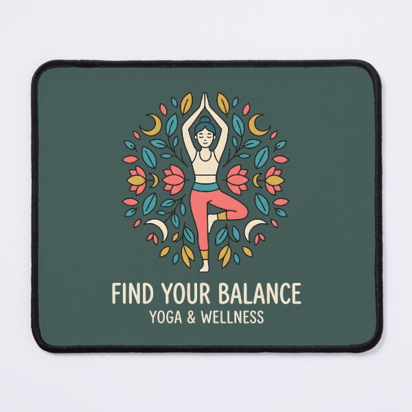 Item preview, Find Your Balance Yoga Tree Pose Floral Mandala designed and sold by MyHappyArtShop.