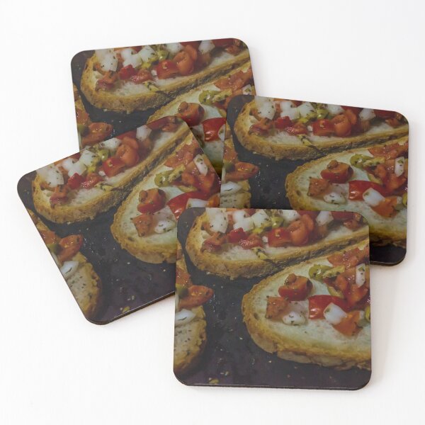 Item preview, Bruschetta With Tomato, Olive And Onion On Toasted Rustic Bread Mediterranean Appetizer designed and sold by Nmallia.