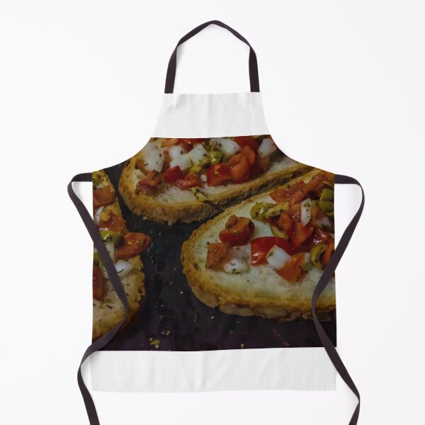 Artikelvorschau, Bruschetta mit Tomaten, Oliven und Zwiebeln auf geröstetem Landbrot – Mediterrane Vorspeise entworfen und verkauft von Nmallia.