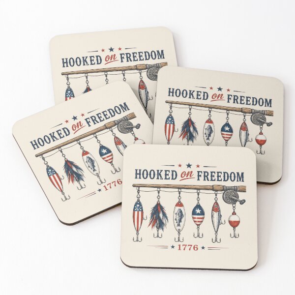 Item preview, Hooked on Freedom Fishing Patriotic USA Bass Fishing, 4th of July Fisherman Gift designed and sold by Cchotlan.